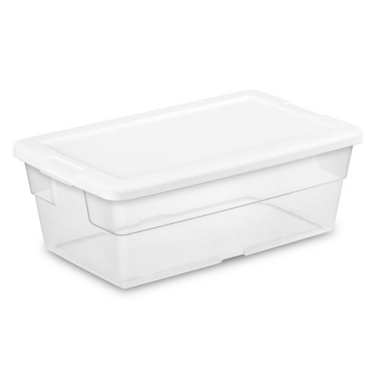 Sterilite Clear Plastic Storage Containers, 6 Qt, Snap Close Lid