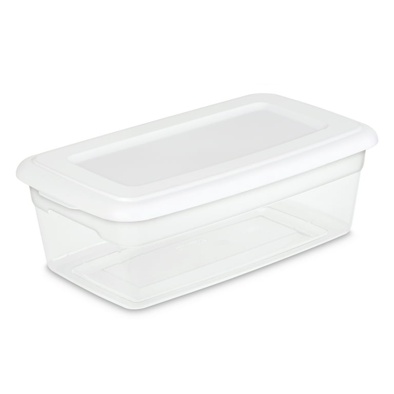 https://i5.walmartimages.com/seo/Sterilite-6-Qt-Clear-Plastic-Storage-Box-with-White-Lid_bcf5c60d-3a34-4e74-8fab-b2235b6ff894_1.2df78fa29ef420a33e7259aadff3db23.jpeg?odnHeight=768&odnWidth=768&odnBg=FFFFFF