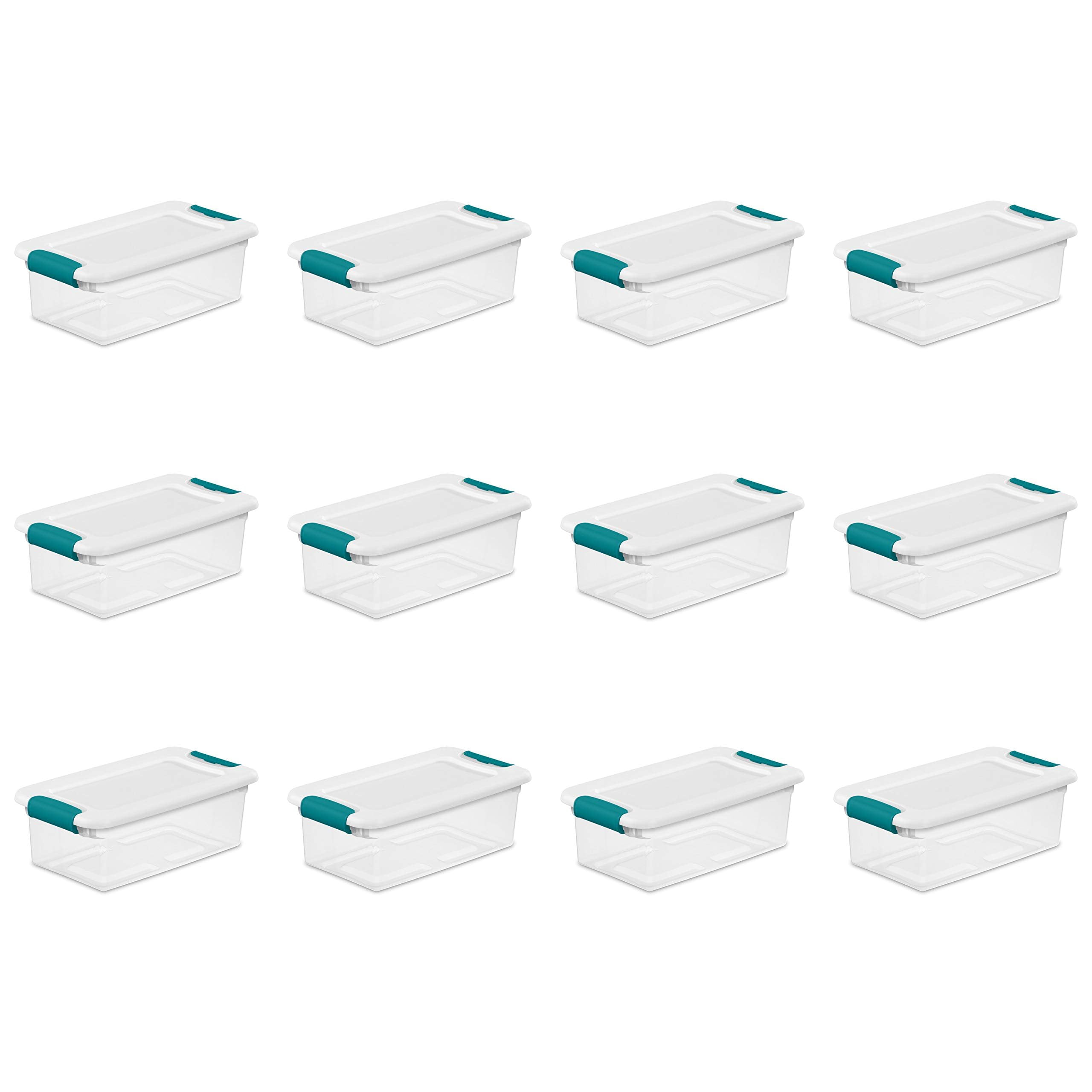 Sterilite 6 Qt Latching Storage Box, Stackable Bin with Latch Lid ...