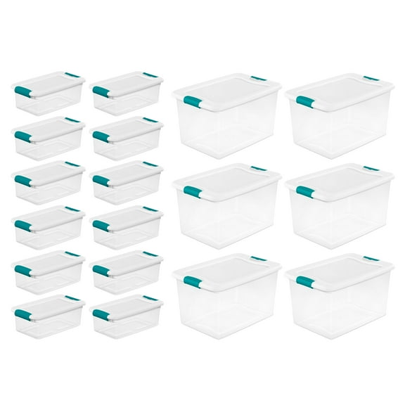 Sterilite 6 Qt Latching Tote Box, 12 Pack & 64 Qt Latching Tote Box, 6 Pack