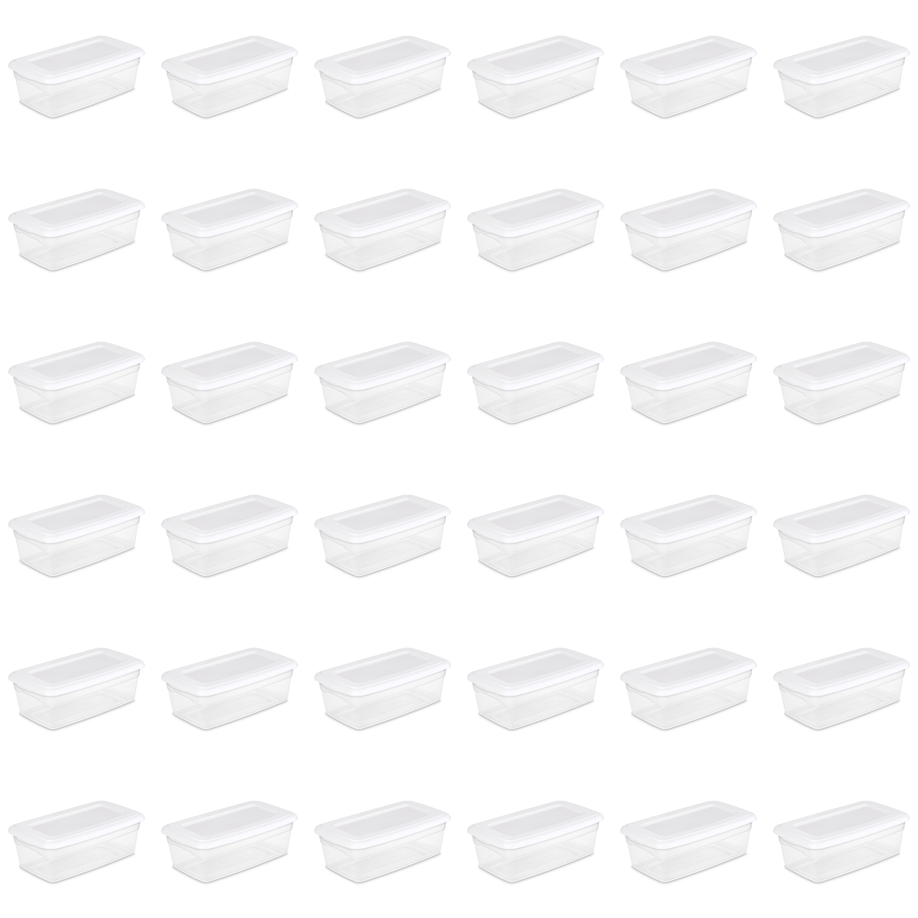 Sterilite 6 Qt. Storage Box Plastic, White, Set of 36 - image 1 of 8