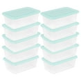 thumbnail image 1 of Sterilite 6 Qt Storage Boxes, Clear Plastic Containers with Snap Lids, Set of 10, Mint, 1 of 7