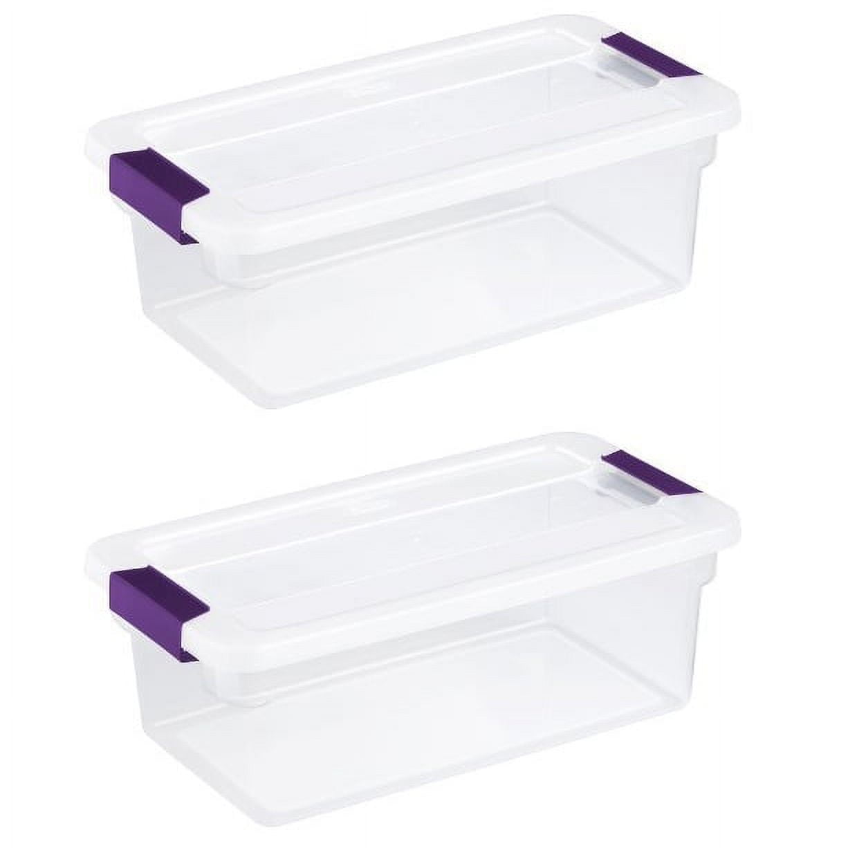 Sterilite 66qt ClearView Latch Box Clear with Purple Latches