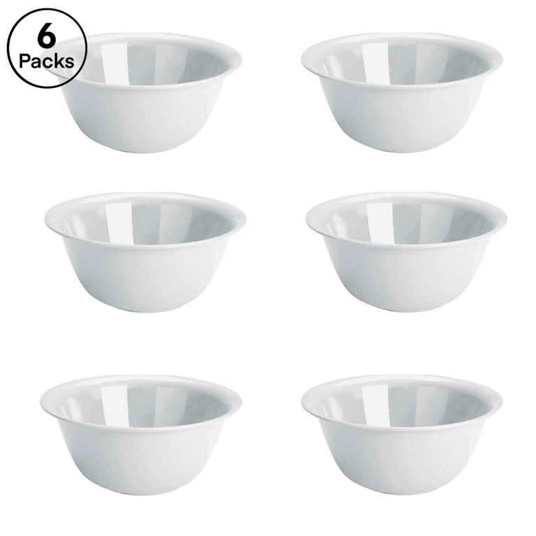 Sterilite 6 Quart Large White Plastic Mixing Bowl - 07118012, Round, Ideal  for Food Preparation - 6 Pack