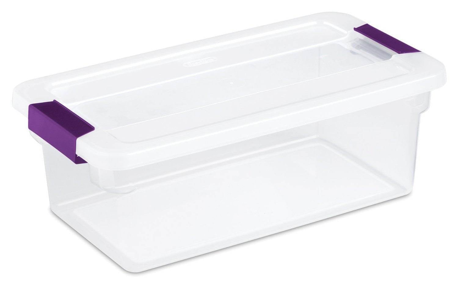 Sterilite 6 Qt. Plastic Stackable Storage Box with Latching Lid, Clear (12  Pack)