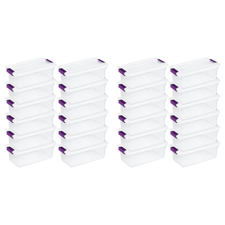 6PCS 46 Qt Latch Box Plastic Totes Clear Storage Containers Bin Latching  Lids US