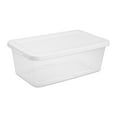 thumbnail image 1 of Sterilite Small Storage Bin, 6 Quart Clear Plastic Storage Container with Snap-On Lid, White, 1 of 9