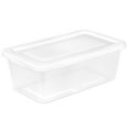thumbnail image 1 of Sterilite 48-Pack 6 Quart Storage Box Clear Plastic Storage Organizer Bins with White Lids, 1 of 9
