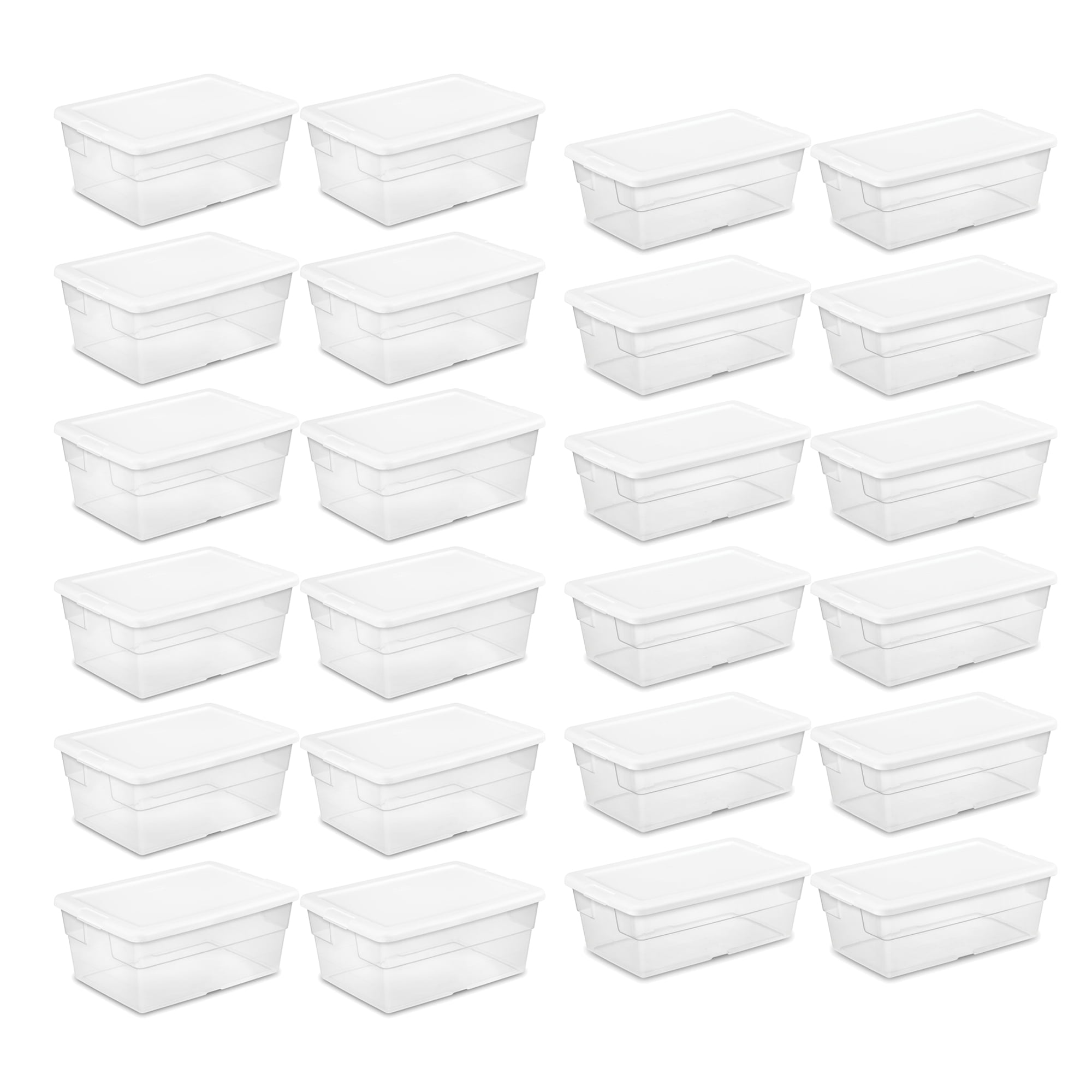 Clear Plastic Stackable Storage Containers with Lids, 36 Pack