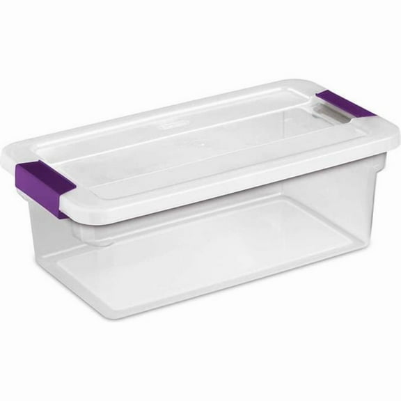 Sterilite B2142296 6 qt. 14.13 x 7.88 x 4.88 in. Clearview Storage Box with Latched Lid, Clear - Case of 12