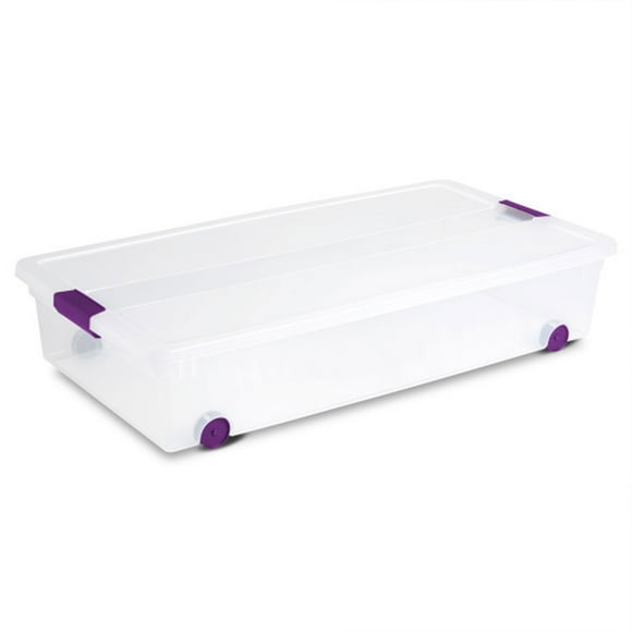 Sterilite 60 Quart ClearView Latch Storage Box Stackable Bin with Lid, 12 Pack
