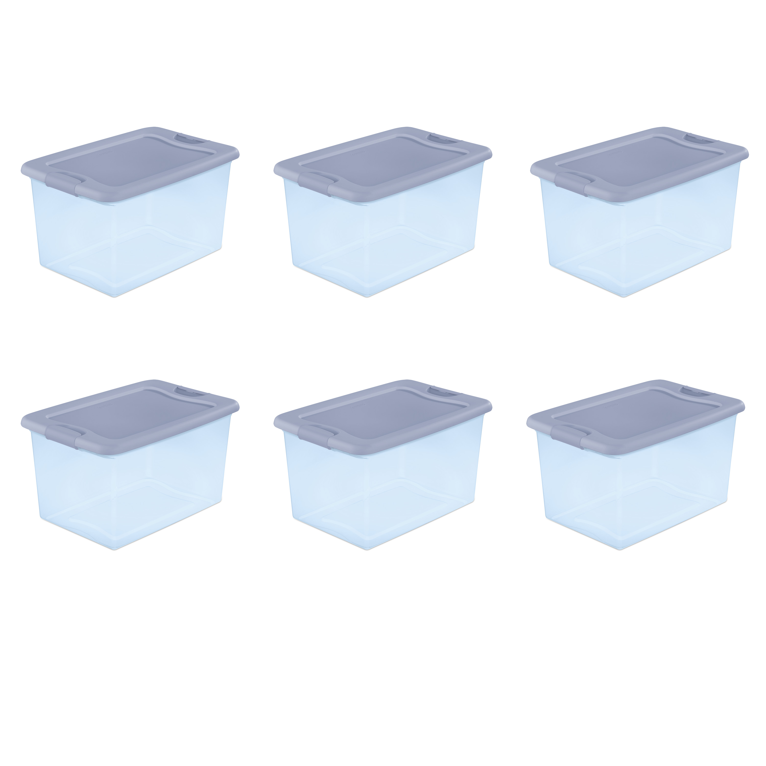 Sterilite 64 Qt. Latching Box Plastic, Blue Tint, Set of 6 - image 1 of 4