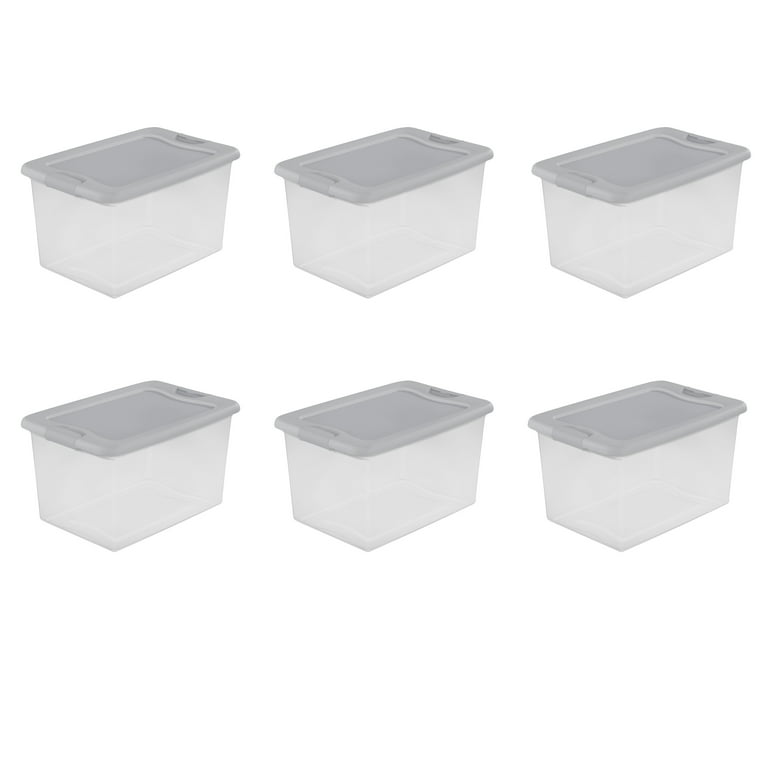 64 Gallon Latching Box Plastic Storage Containers Tote Clear