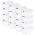 thumbnail image 1 of Sterilite 64 Qt Latching Box Stackable Plastic Storage Container with Lid, White, 16 Pack, 1 of 9