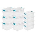 thumbnail image 1 of Sterilite 64 Qt Latching Storage Tote Box (6 Pack) + Deep Clip Box (4 Pack), 1 of 9