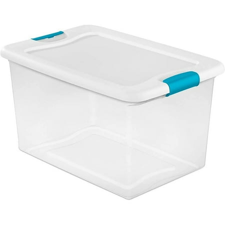Sterilite 64 Qt Plastic Stackable Storage Organizer Bins, Clear, 48 Counts Pack