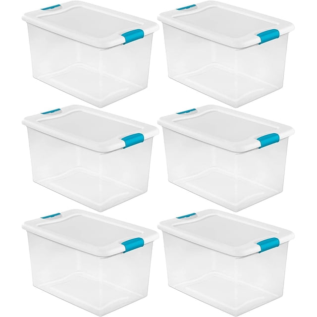 Sterilite 64 Quart Clear Plastic Stackable Storage Container Bin Box ...