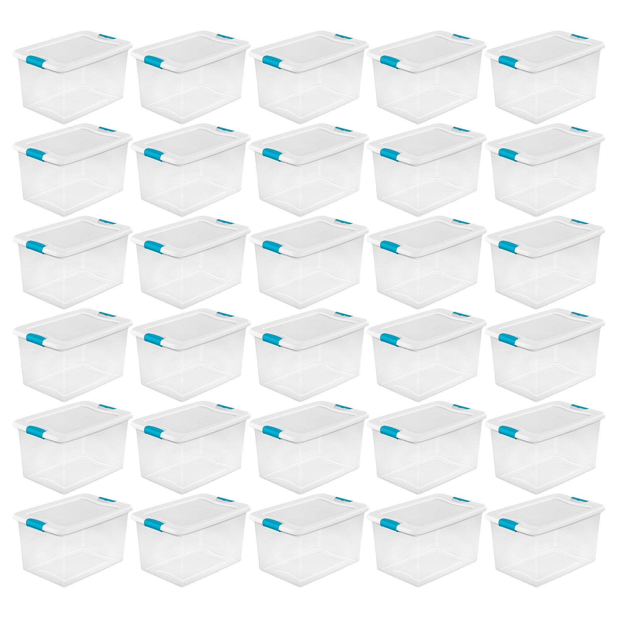 Sterilite 64 Quart Clear Plastic Storage Bin with White Latch Lid, 30 ...