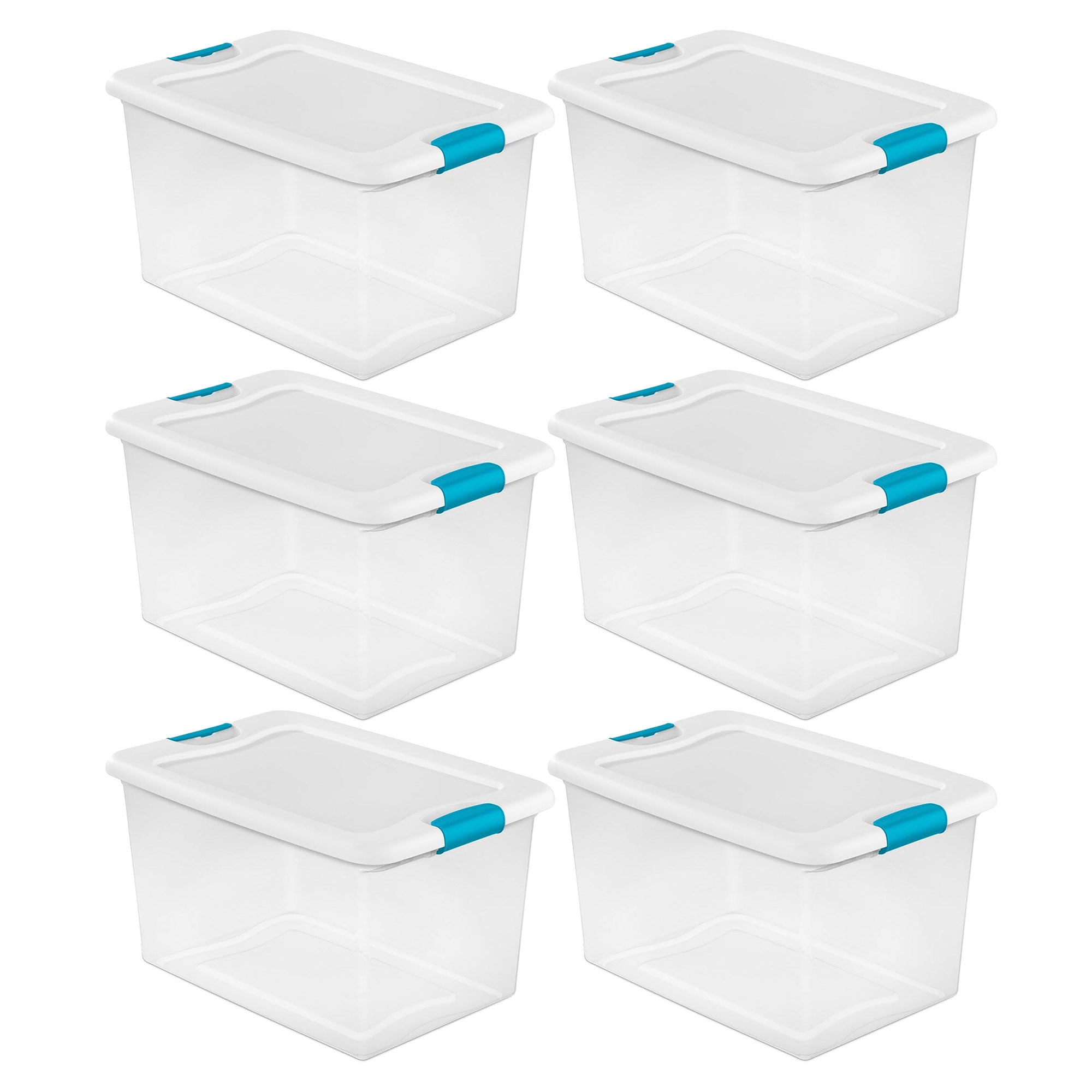 Sterilite 18 Qt Clear Plastic Stackable Storage Bin w/ White Latch Lid, (6  Pack), 6pk - Food 4 Less