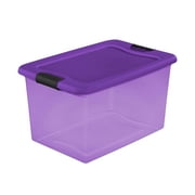 Sterilite 64 Qt Latching Plastic Storage Container Bin in Purple (12 Pack)