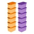 thumbnail image 1 of Sterilite 64 Quart Latching Plastic Storage Container, Purple & Orange (12 Pack), 1 of 11