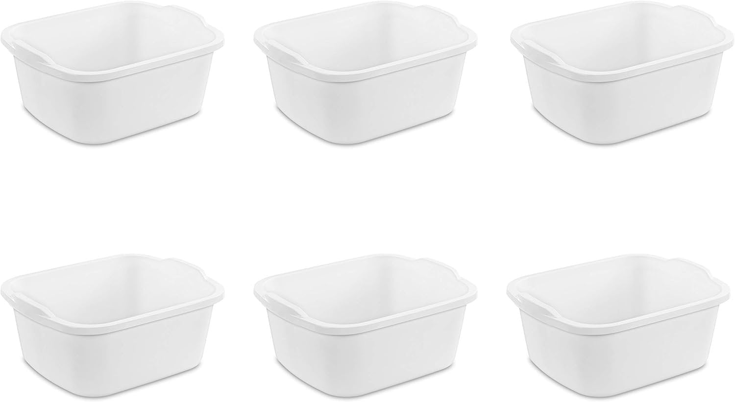 Sterilite 648806 18 Quart Dishpan, White - Pack of 6 - Walmart.com