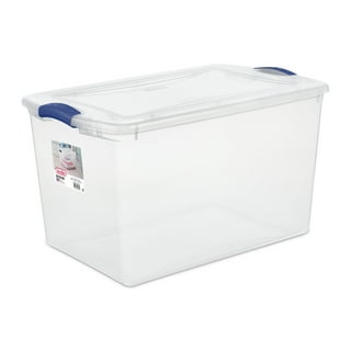 HART 200 Quart Latching Rolling Plastic Storage Bin Container, Clear, Set  of 2