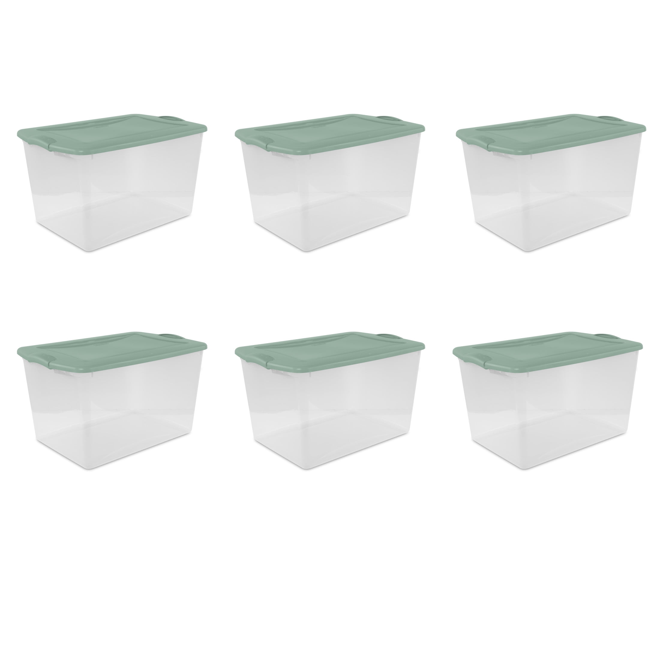 Sterilite 66 Qt. Latch Box Plastic Adult, Green Sage, Set of 6 - Walmart.com
