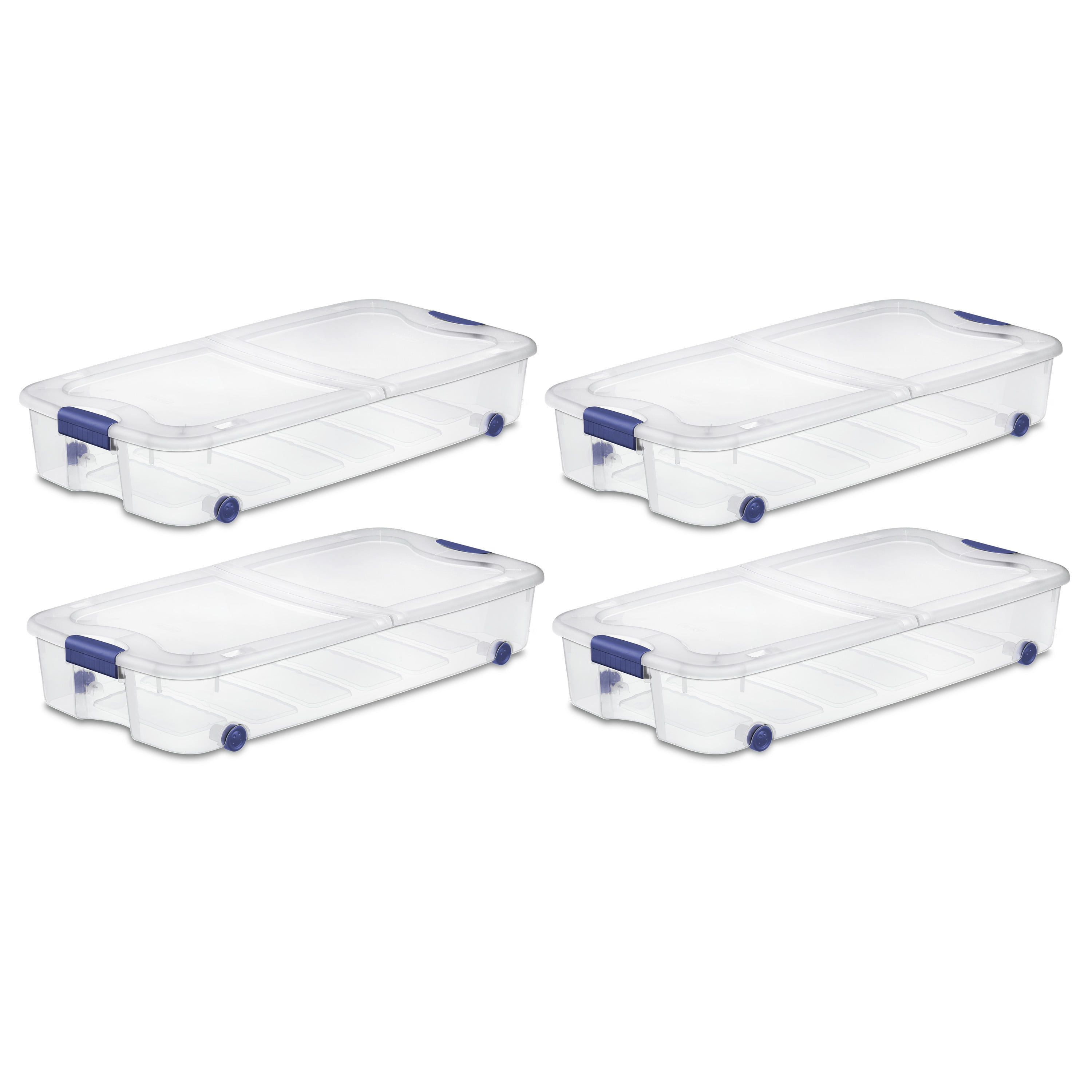 Sterilite 66 Qt. Ultra™ Storage Box Plastic, Stadium Blue, Set of 4 storage  box organizer