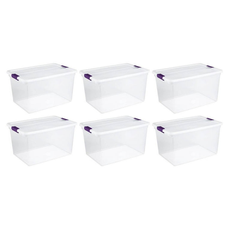 Sterilite Latching Storage Box with Lid Box Purple 66 qt