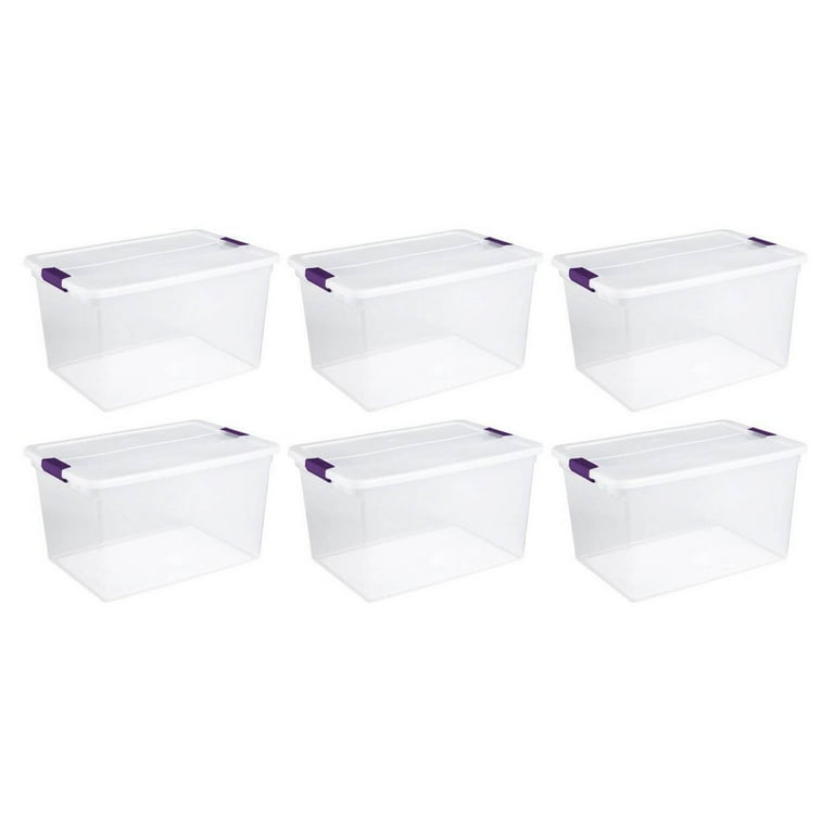  6Pack Small Plastic Clear Storage Box Containers with