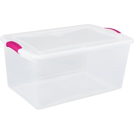 Sterilite 66 Quart Latch Box, Fuchsia Supreme