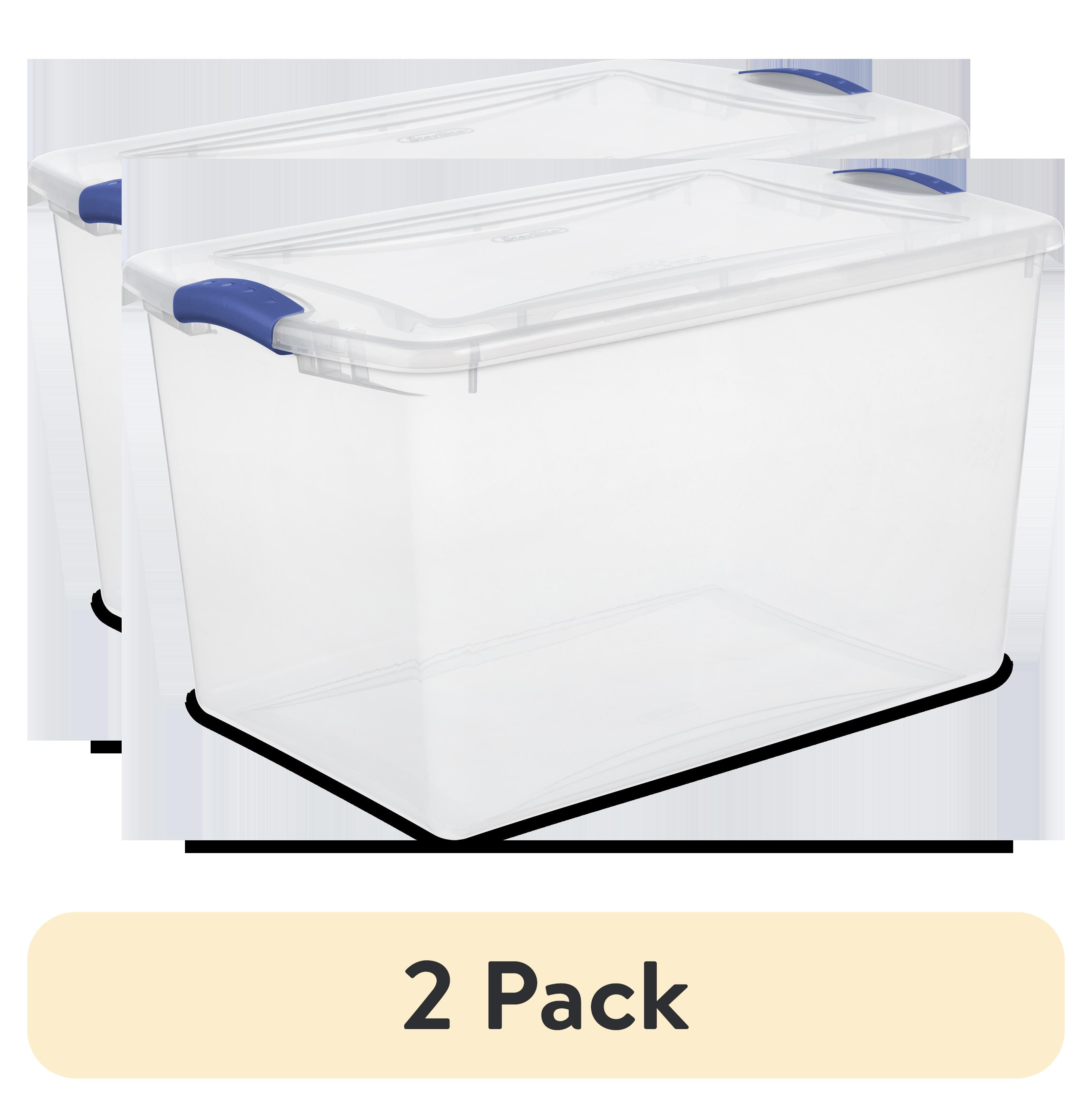 4 pack) Sterilite 66 Quart. Latch Box Plastic, Stadium Blue, Set of 6 