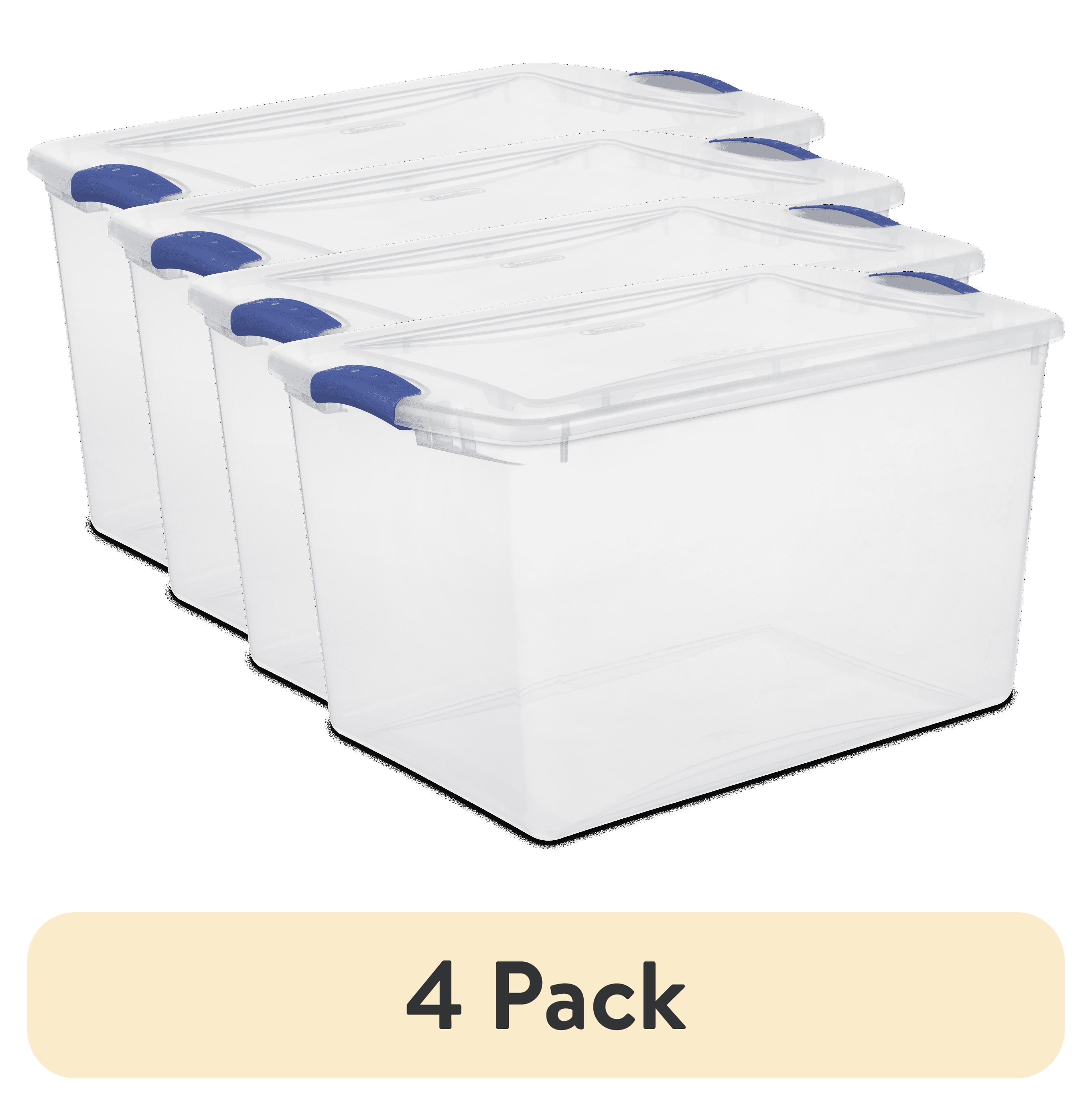 4 pack) Sterilite 66 Quart. Latch Box Plastic, Stadium Blue, Set of 6 -  Walmart.com
