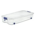 thumbnail image 1 of Sterilite Large Storage Bin, 66 Quart Clear Underbed Storage Container with Latch Lid and Wheels, Blue, 1 of 11