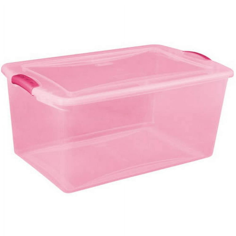Sterilite 18884X04 Latching Box, 66 qt Capacity, Pink, 24
