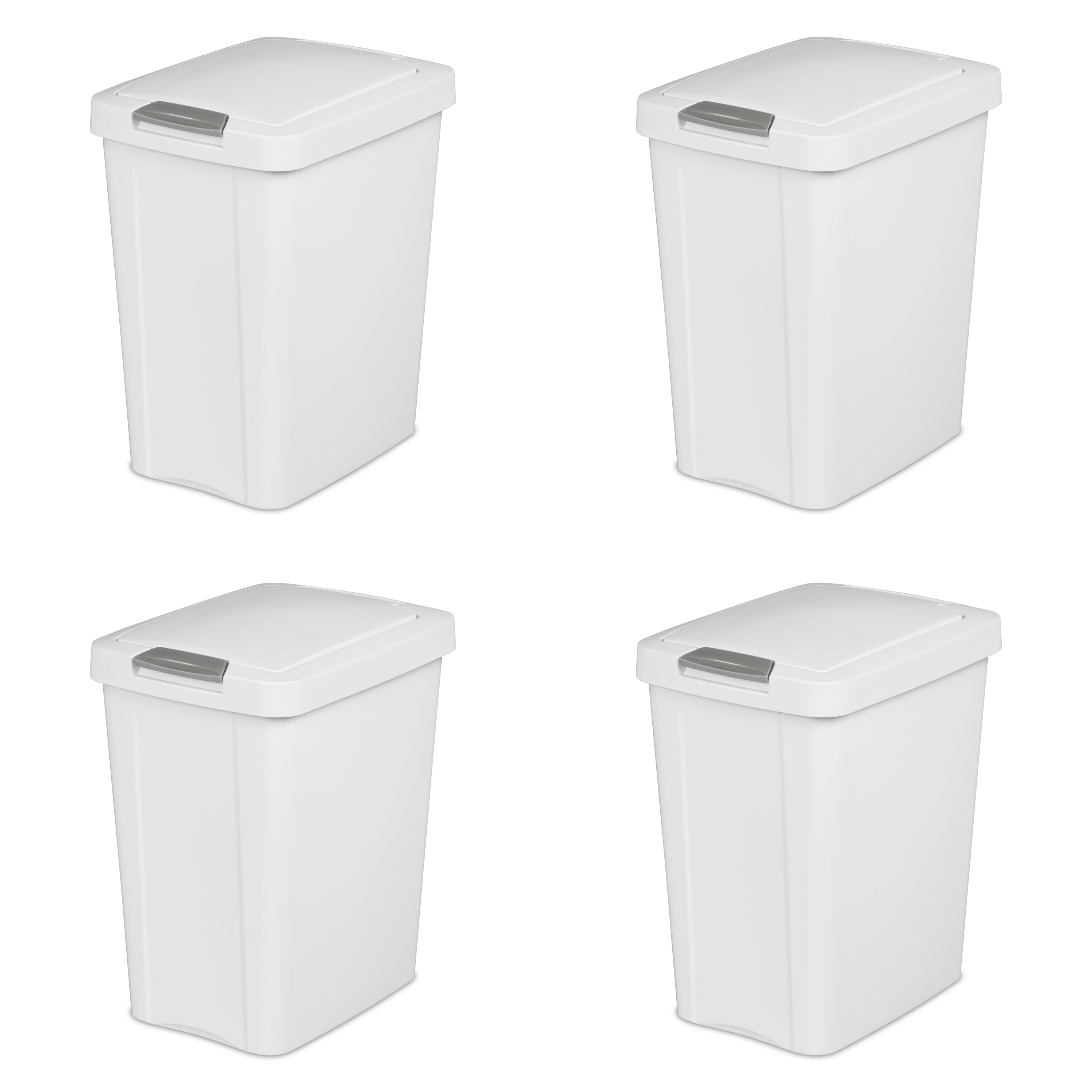 Sterilite 7.5 Gal. TouchTop™ Wastebasket Plastic, White, Set of 4 - image 1 of 8