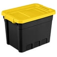 thumbnail image 1 of Sterilite 7.5 Gallon Stacker Tote Plastic, Yellow Lily, Set of 6, 1 of 13