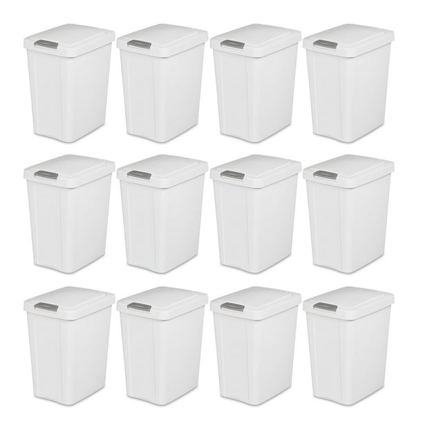 Sterilite 7.5 Gallon TouchTop Wastebasket w/ Titanium Latch, White 12