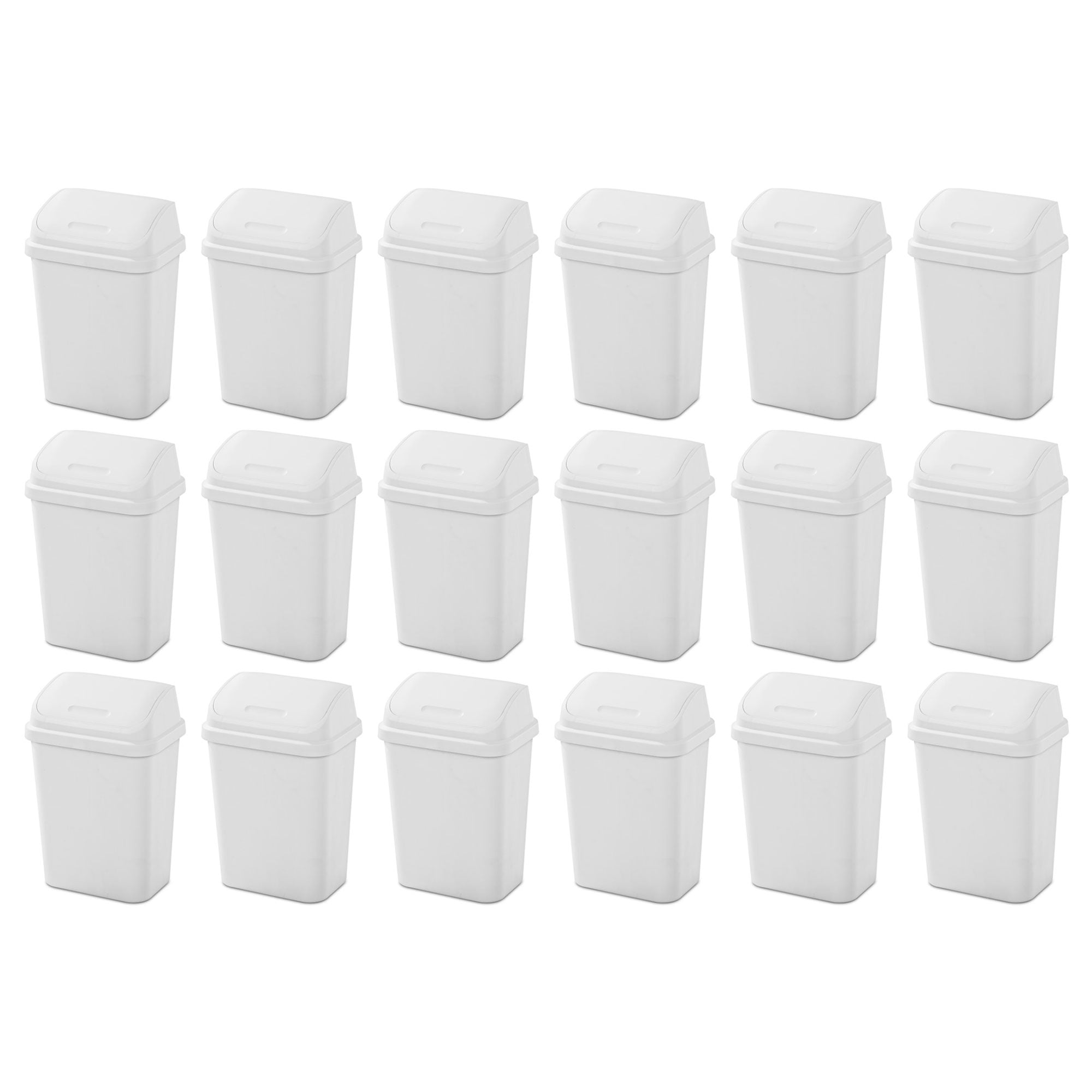 Sterilite 7.8 Gallon SwingTop Kitchen Wastebasket Trash Can, White