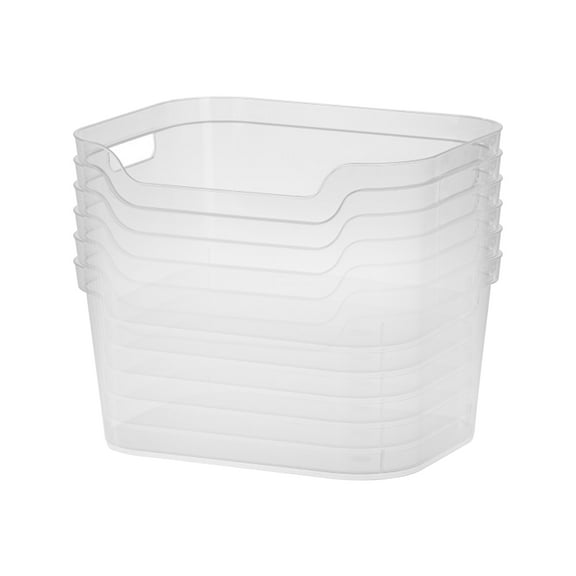 Sterilite 7 x 11 x 14.25 Inch Open Storage Bin with Carry Handles (6 Pack)