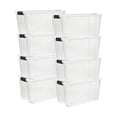thumbnail image 1 of Sterilite 70 Quart Clear Plastic Storage Bin with White Latch Lid, 8 Pack, 1 of 13