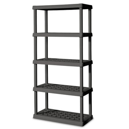 Sterilite 75.2" Heavy Duty Durable 5 Shelf Ventilated Shelving Unit, 2 Pack