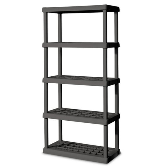 Sterilite 75.2" Heavy Duty Durable 5 Shelf Ventilated Shelving Unit, 2 Pack