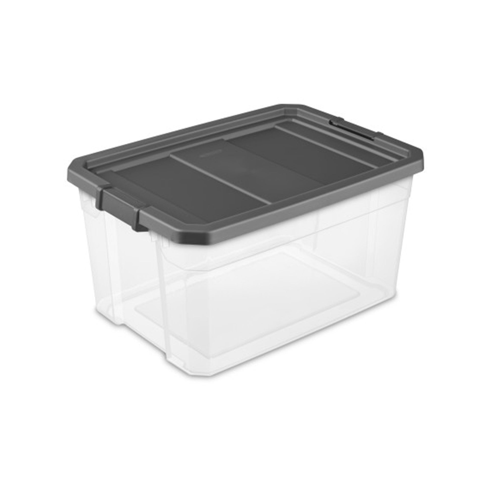 Sterilite 76 Qt Clear Plastic Stacker Storage Bin w/ Lid, Grey (24 Pack)