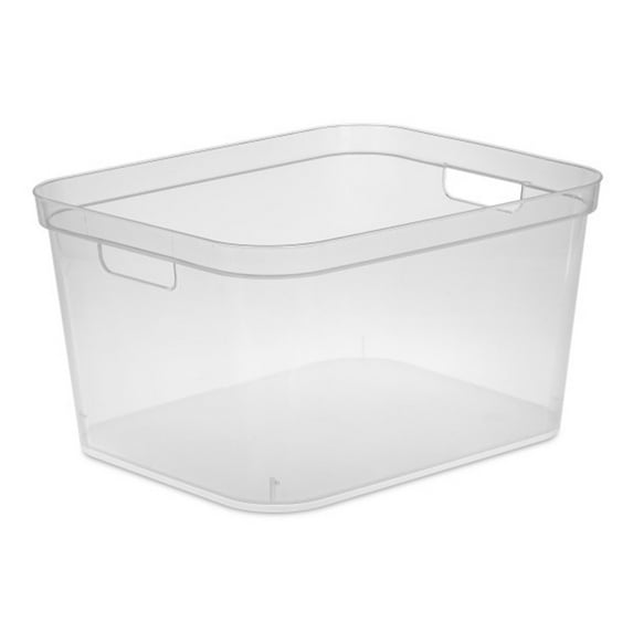 Sterilite 8.25x12.25x15 Inch Storage Bin w/ Carry Handles, Clear (12 Pack)