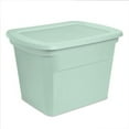 thumbnail image 1 of Sterilite 8 Pack 18 Gal Tote, Stackable Storage Bin w/ Lid, Mindful Mint, 1 of 7