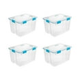 Sterilite 80qt Stackable Containers w/ Gasket Latch Lid, Clear Storage