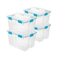 thumbnail image 1 of Sterilite 80 Qt Gasket Box, Stackable Storage Bin with Latching Lid, 4 Pack, 1 of 11