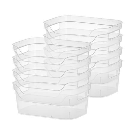 Sterilite 9.5 x 6.5 x 4 Inch Open Storage Bin with Carry Handles (16 Pack)